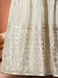 Awesome White Sequins Georgette Festival Wear Lehenga Choli With Dupatta