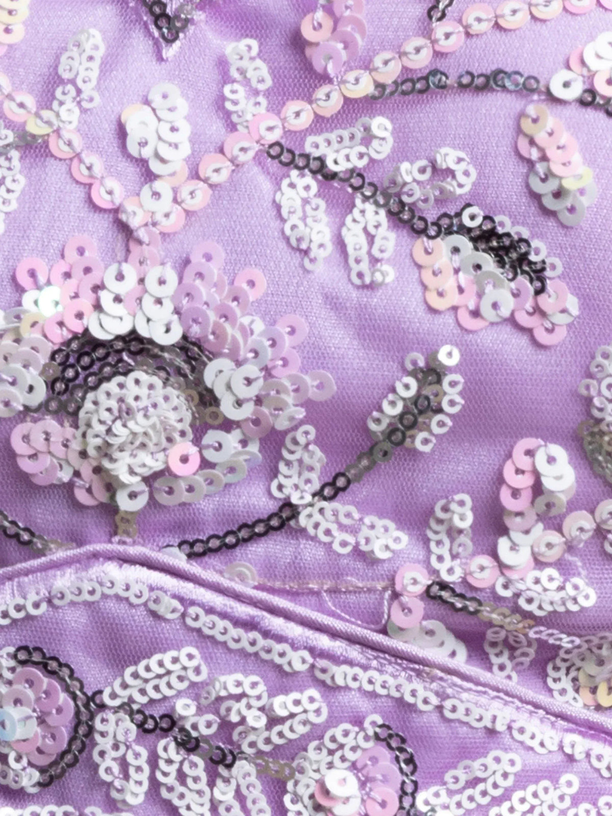 Adorable Lavender Sequins Net Bridesmaid Lehenga Choli With Dupatta