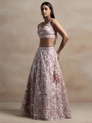 Precious Pink Sequins Net Engagement Wear Lehenga Choli With Dupatta