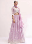 Attractive Pink Thread Embroidered Georgette Event Wear Lehenga Choli