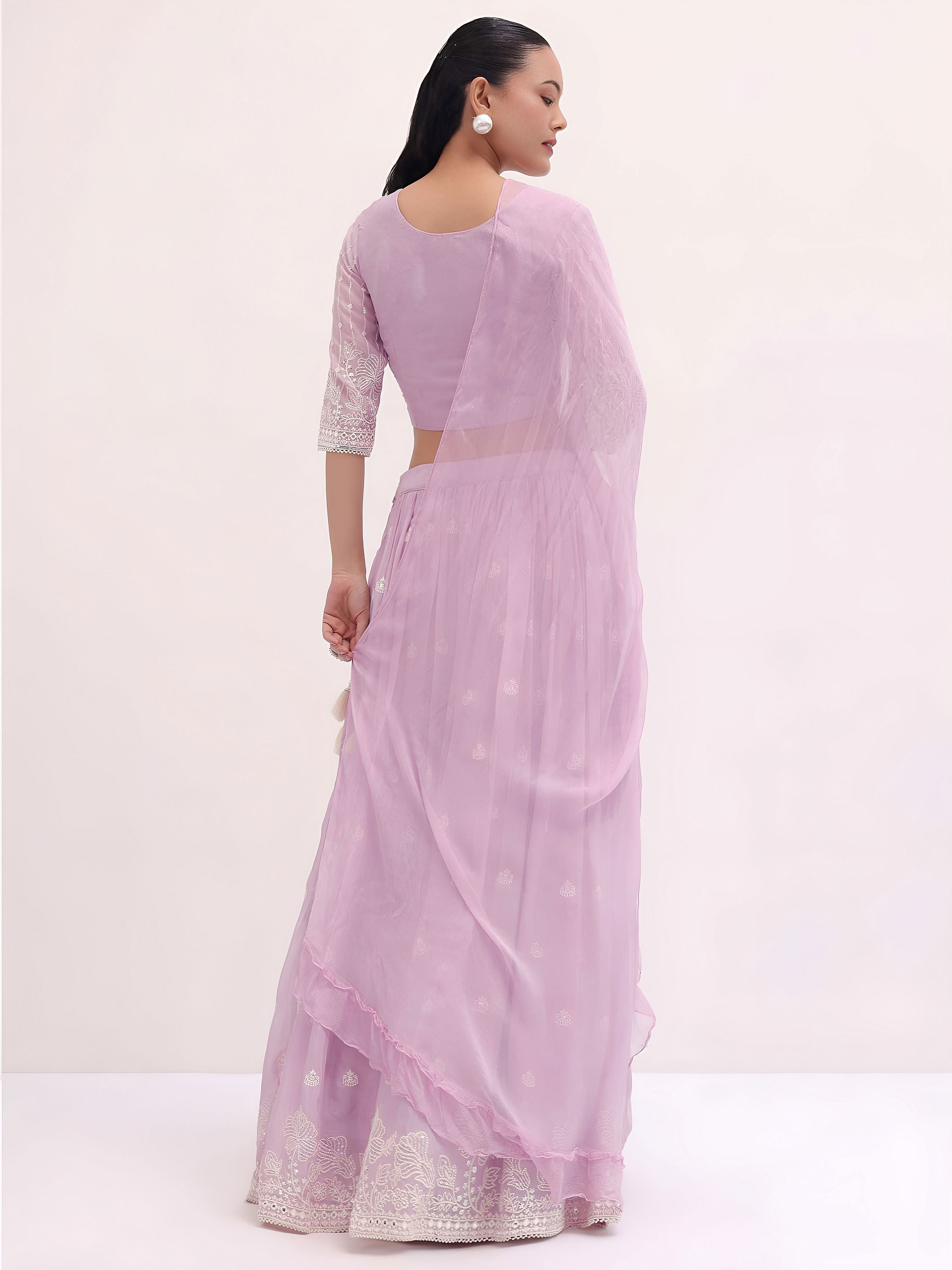 Attractive Pink Thread Embroidered Georgette Event Wear Lehenga Choli