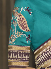 Fantastic Purple Silk Embroidered Reception Wear Saree With Blouse