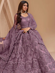 Perfect Light Purple Heavy Embroidered Net Wedding Wear Lehenga Choli