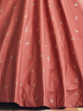Sumptuous Burnt Orange Sequins Work Cotton Gown With Jacket