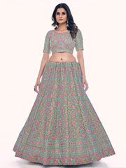 Gorgeous Green Embroidered Gota Silk Designer Lehenga Choli