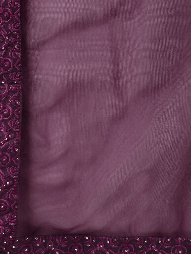 Elegant Purple Sequins Net Bridesmaid Lehenga Choli With Dupatta