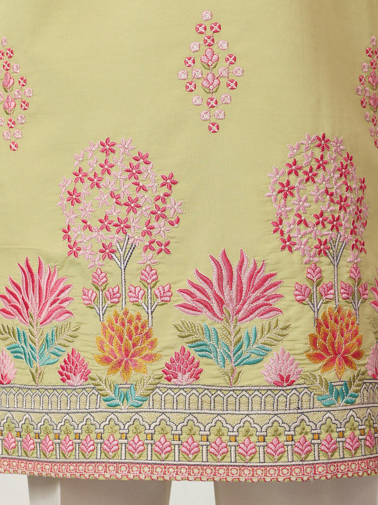 Captivating Green Thread Embroidered Silk Wedding Wear Men’s Kurta