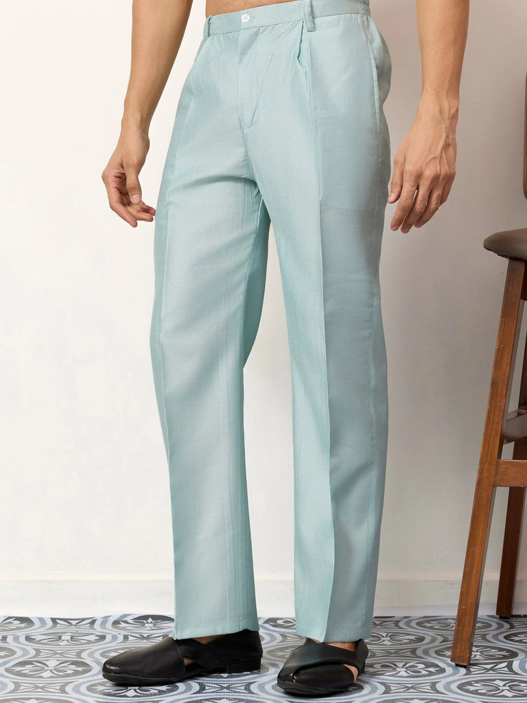 Attractive Green Embroidered Silk Wedding Wear Men’s Kurta With Koti