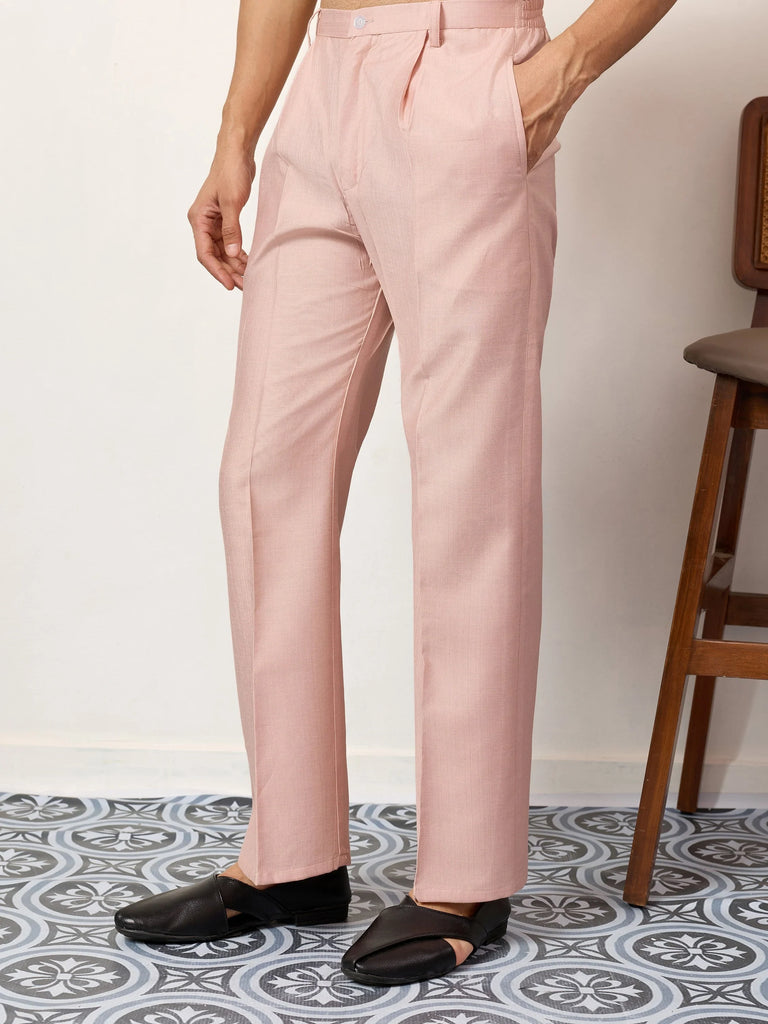 Awesome Peach Embroidered Silk Festival Wear Men’s Kurta With Koti