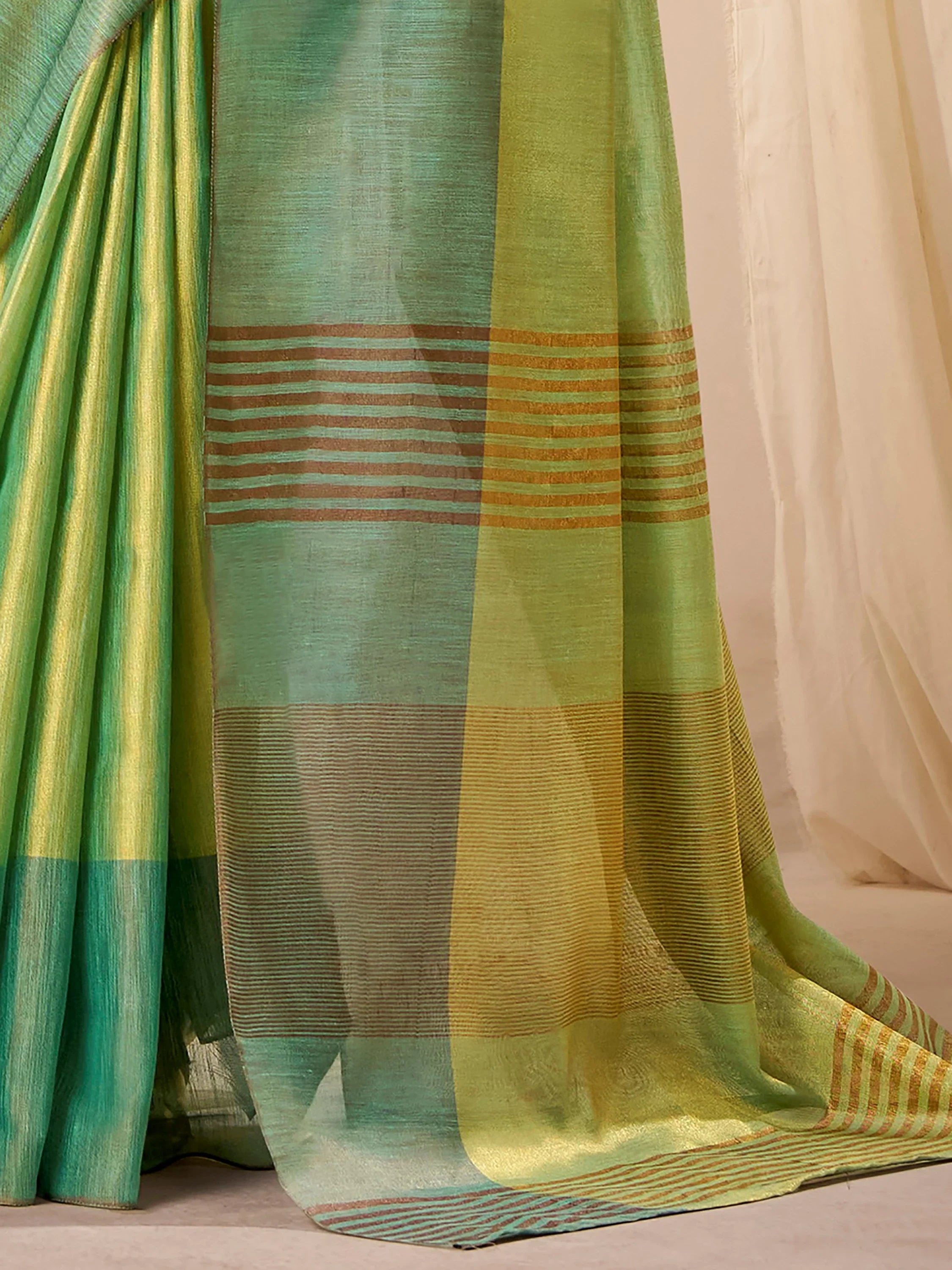 Captivating Green Zari Weaving Silk Festival Wear Saree With Blouse