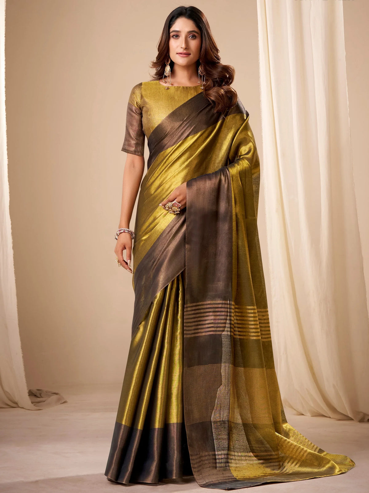 Sparkling Green Zari Weaving Silk Function Wear Saree With Blouse