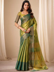 Adorable Green Zari Weaving Silk Wedding Wear Saree With Blouse