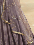 Entrancing Dusty Purple Shaded Sequins Silk Lehenga With Embroidered Choli