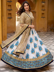 Pretty Multi-Color Sequins Silk Function Wear Plus Size Lehenga Choli
