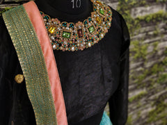 Black Digital Print Velvet Blouse Wedding Lehenga Choli With Dupatta