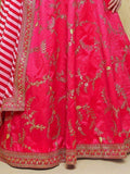 Captivating Pink Thread Embroidered Silk Bridesmaid Lehenga Choli