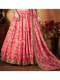 Sabyasachi Pink Floral Organza Bridal Lehenga Choli