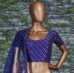 Blue Embroidery Silk Party Wear Lehenga Choli
