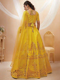 Beautiful Yellow Sequins Silk Function Wear Lehenga Choli With Dupatta