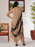 Regal Brown Organza Thread Embroidered Eid Wear Pant Salwar Suit
