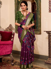 Fabulous Wine Kalamkari Printed Cotton Office Wear Saree