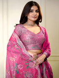 Marvelous Pink Sequins Organza Engagement Wear Lehenga Choli