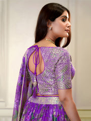 Alluring Purple Color Sequins Organza Function Wear Lehenga Choli
