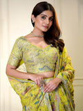 Fabulous Yellow Sequins Organza Haldi Wear Lehenga Choli With Dupatta
