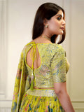 Fabulous Yellow Sequins Organza Haldi Wear Lehenga Choli With Dupatta