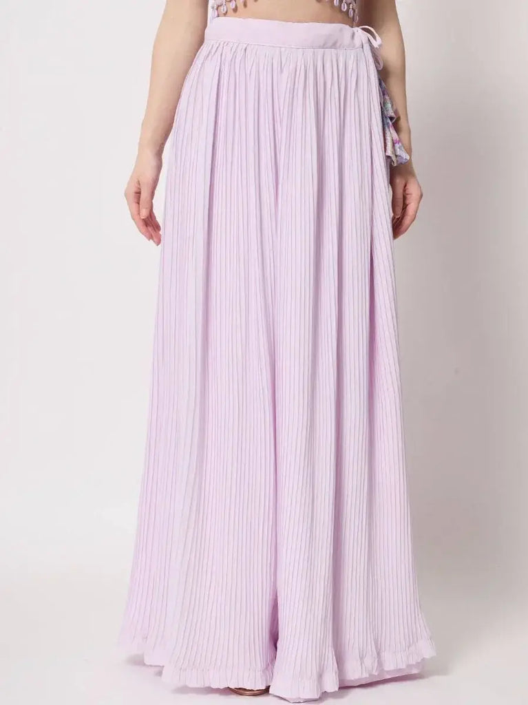 Engaging Lavender Crush Pattern Georgette Fancy Lehenga Choli