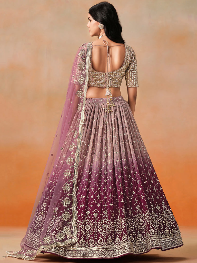 Adorable Pink Sequins Georgette Engagement Wear Plus Size Lehenga Choli