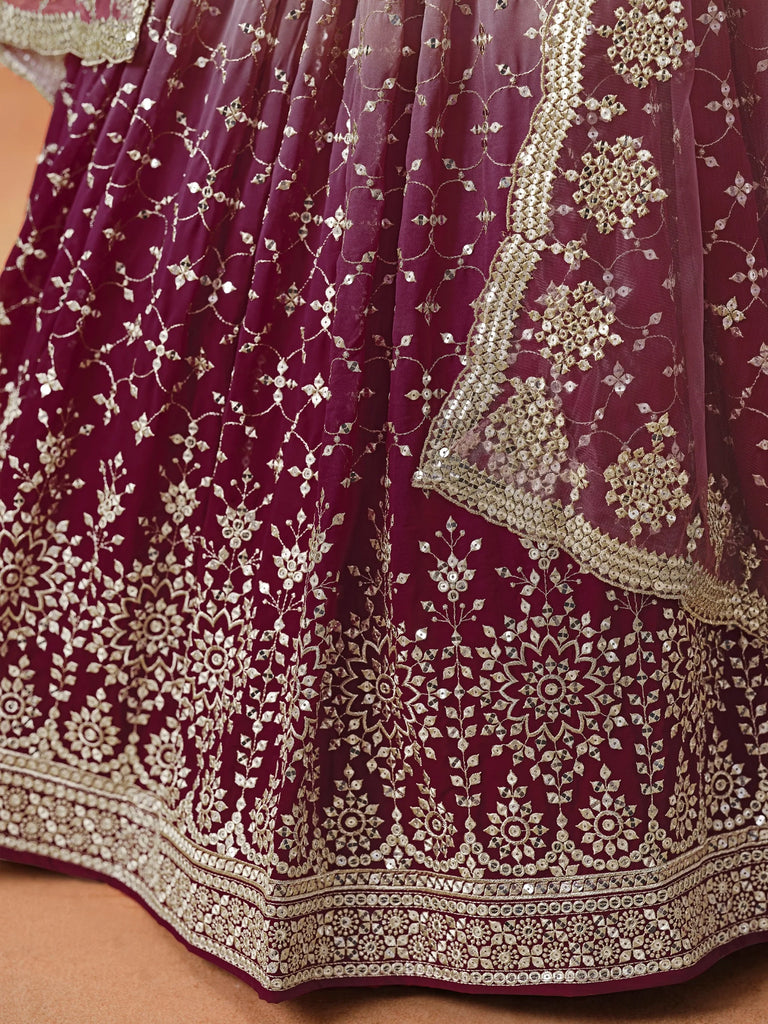 Lovely Pink Georgette Engagement Wear Lehenga Choli