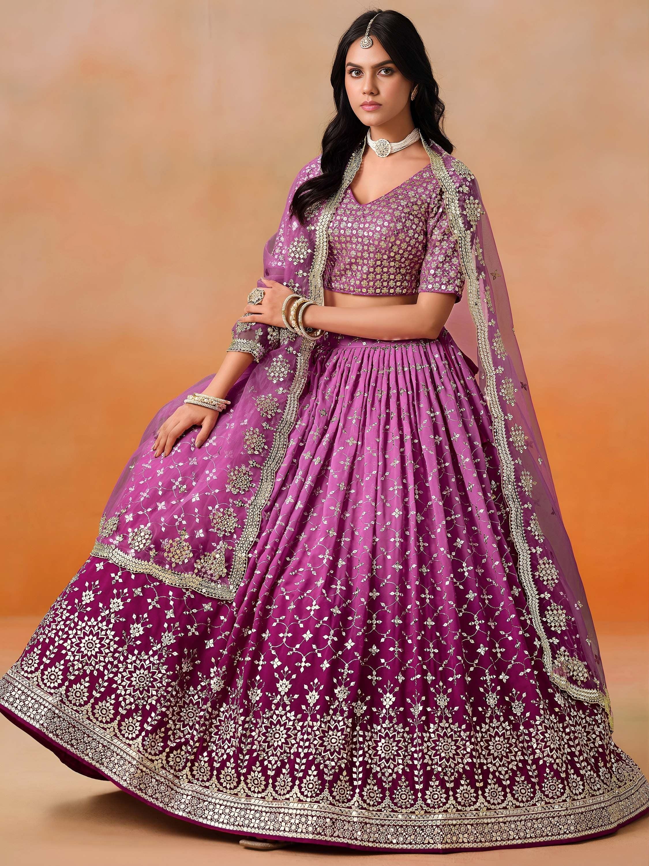 Mesmerizing Pink Embroidered Bridesmaids Lehenga Choli
