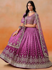 Mesmerizing Pink Embroidered Bridesmaids Lehenga Choli