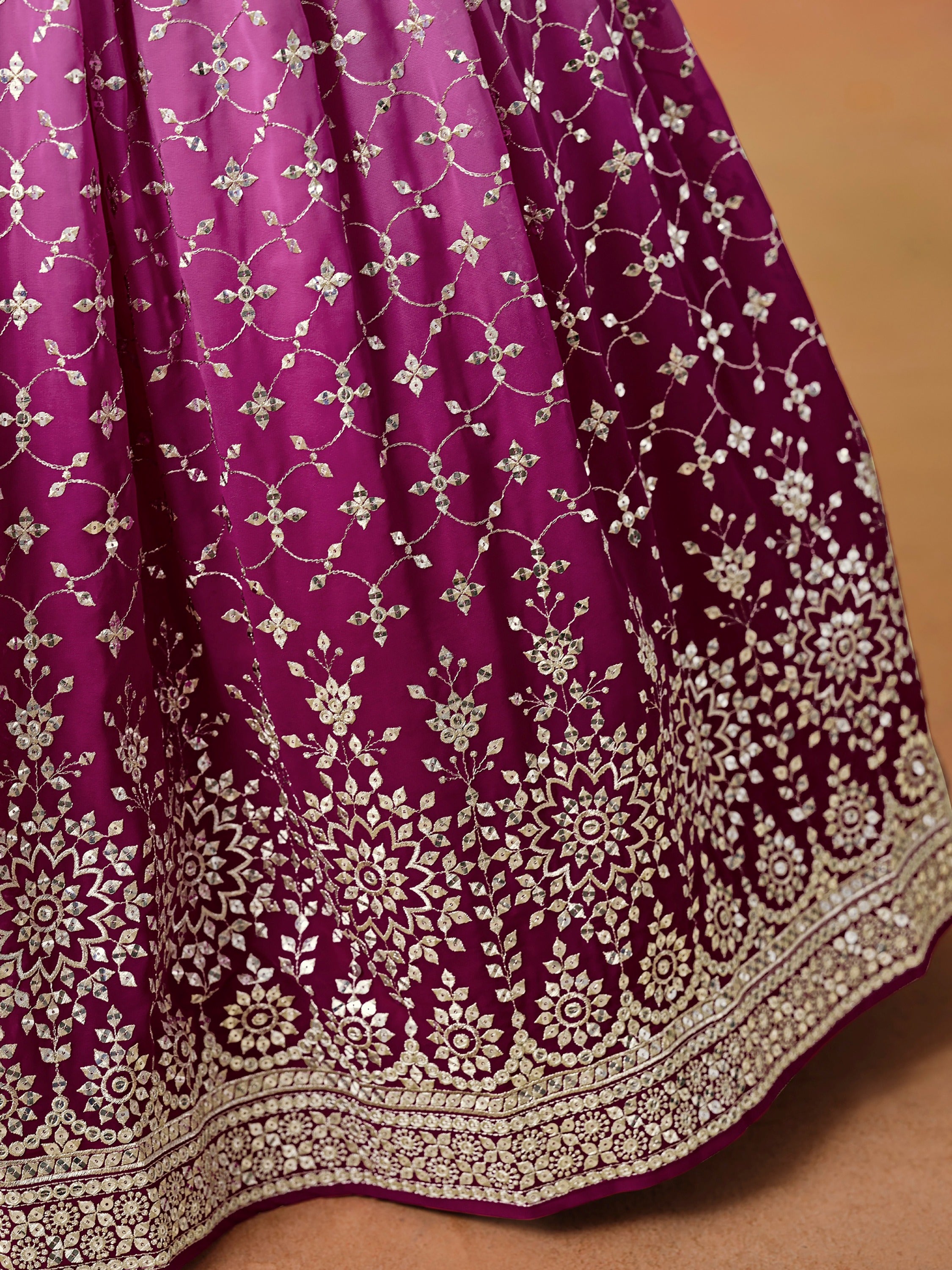 Lovely Pink Embroidered Georgette Function Wear Plus Size Lehenga Choli