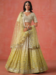 Adorning Yellow Georgette Haldi Wear Lehenga Choli With Dupatta