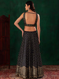 Charming Navy Blue Sequins Georgette Party Wear Lehenga Choli