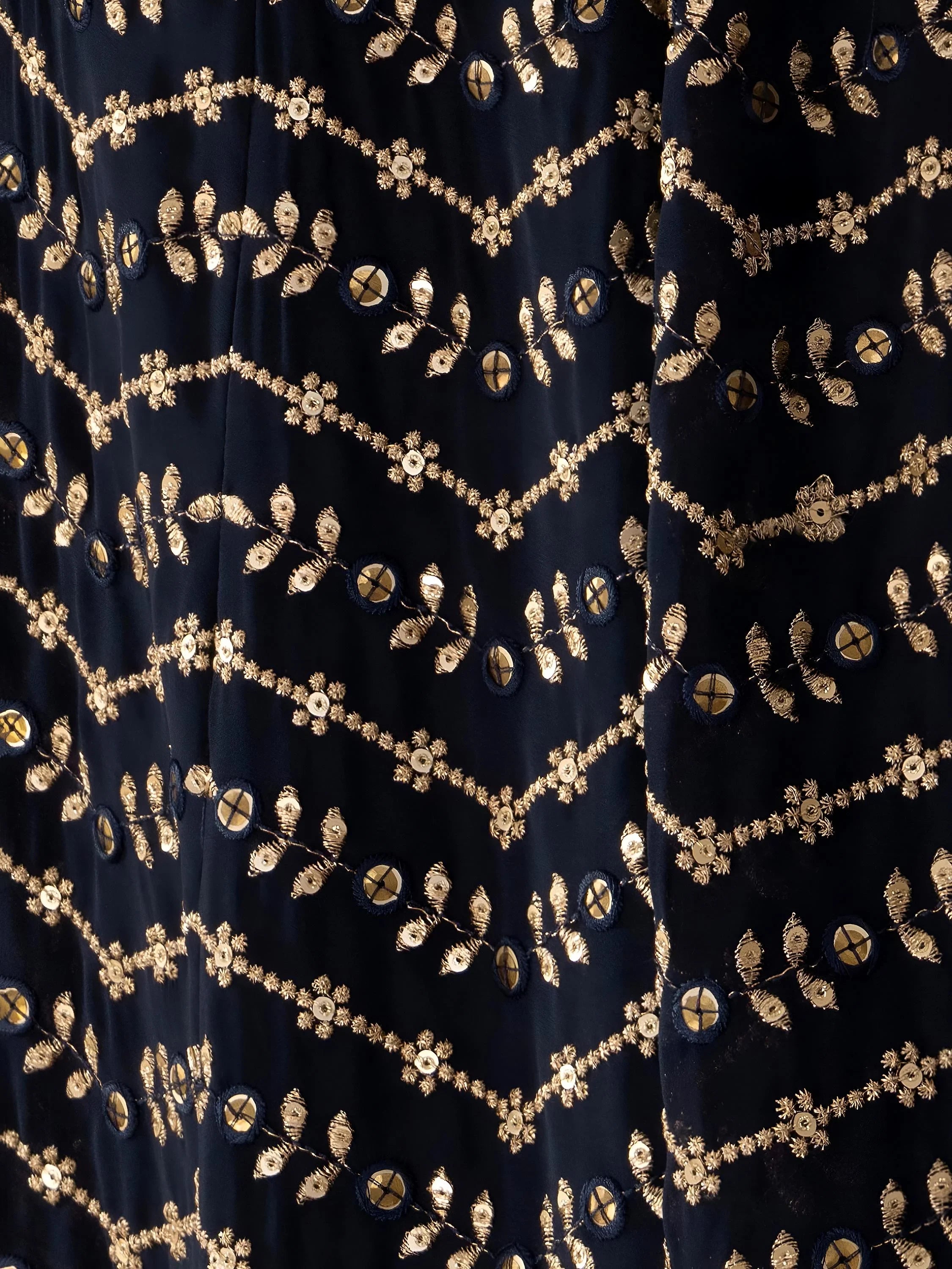 Charming Navy Blue Sequins Georgette Party Wear Lehenga Choli