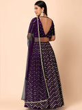 Enchanting Purple Zari Embroidered Georgette Party Wear Lehenga Choli