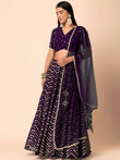 Enchanting Purple Zari Embroidered Georgette Party Wear Lehenga Choli