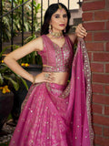 Bold Pink Silk Engagement Wear Lehenga Choli With Dupatta