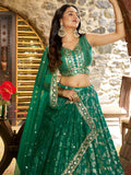 Rich Rama Green Zari Embroidered Traditional Lehenga Choli