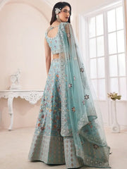 Ravishing Turquoise Dori Work Silk Occasion Wear Lehenga Choli