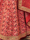 Astonishing Red Embroidered Art Silk Bridesmaid Lehenga Choli