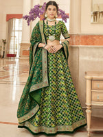 Marvelous Green Embroidered Art Silk Engagement Wear Lehenga Choli