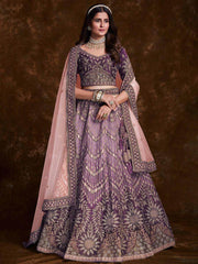 Charm Wine Embroidered Art Silk Engagement Wear Lehenga Choli