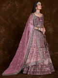 Radiance Wine Embroidered Art Silk Bridesmaid Lehenga Choli With Dupatta
