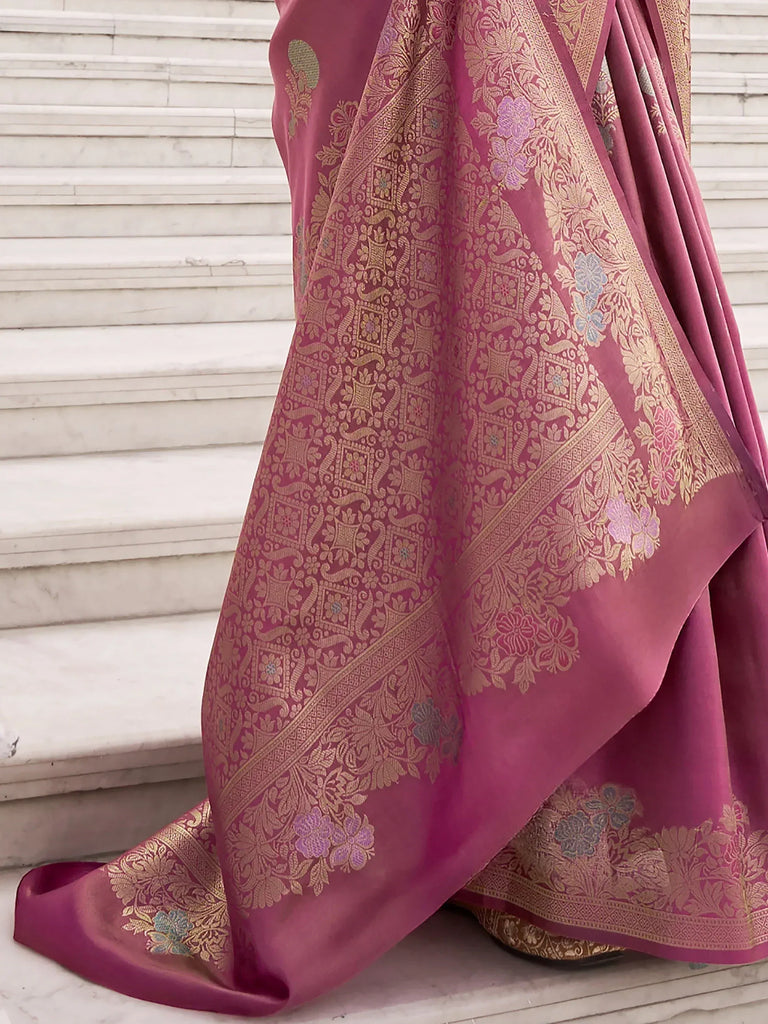 Fascinating Wine Zari Weaving Silk Engagement Wear Saree With Blouse