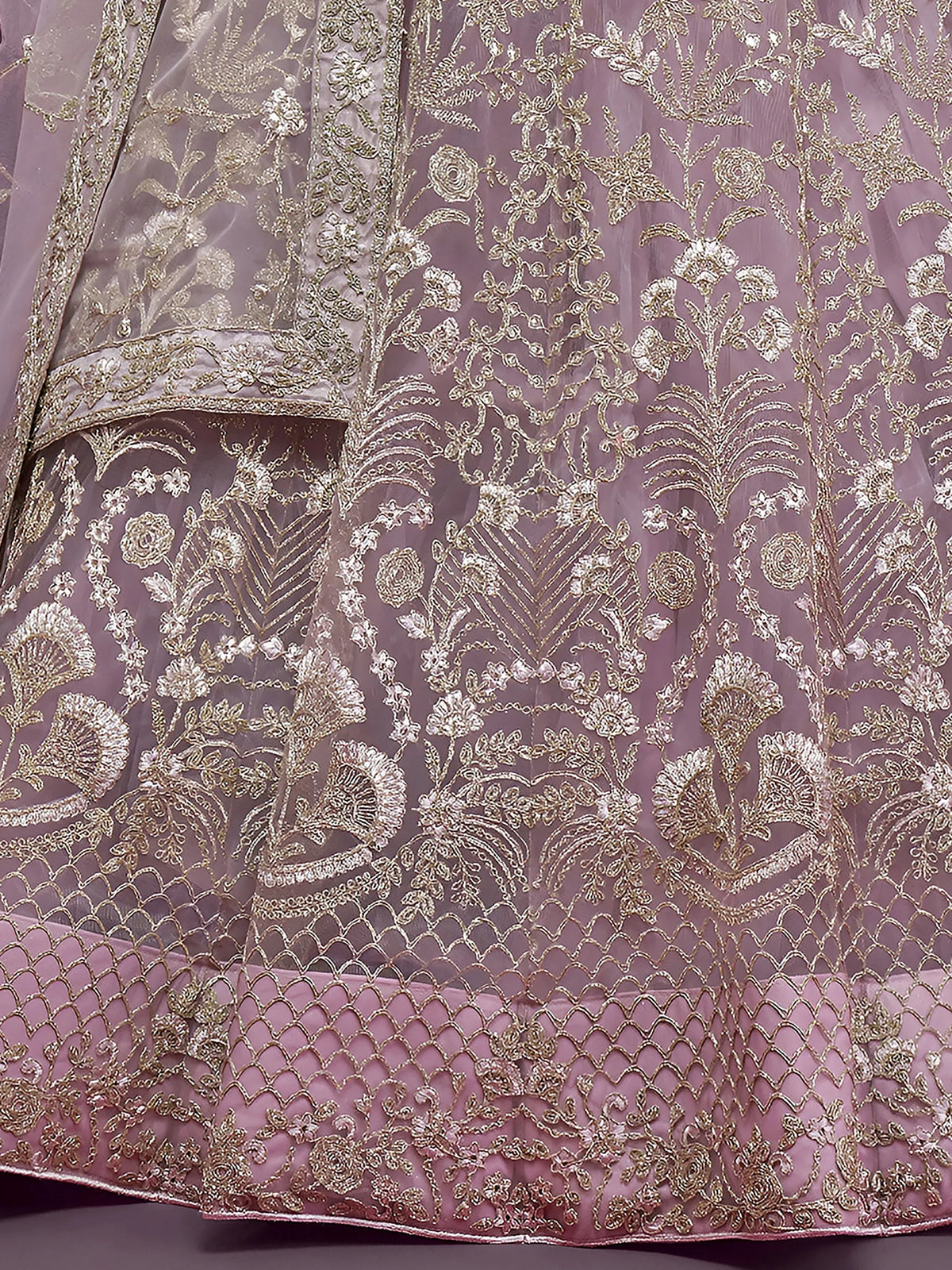 Exquisite Lilac Dori Work Soft Net Occasion Wear Lehenga Choli