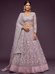 Exquisite Lilac Dori Work Soft Net Occasion Wear Lehenga Choli